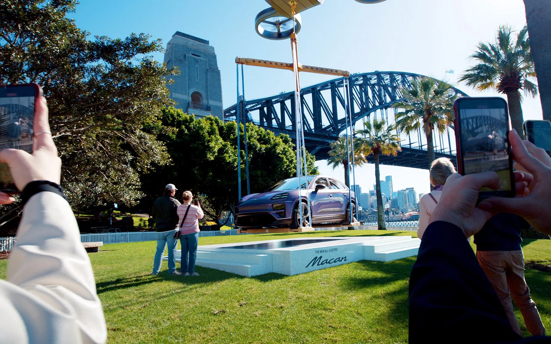 Porsche Unveils All-Electric Macan with Spectacular Visual Stunt Over Sydney Harbour